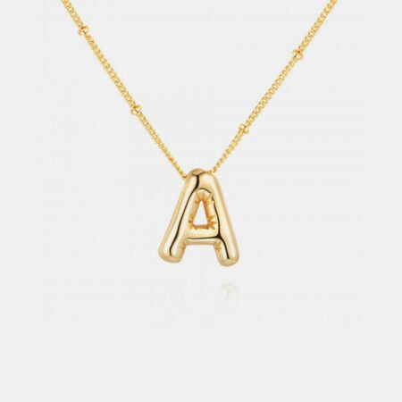 Gold-Plated Letter Pendant Necklace